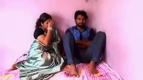 Satin silk saree aunty romance