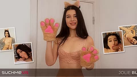 Jolie Butt plays and teases and then pulls off her panties to get fucked in VR - SuckMeVR