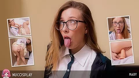 Mary Cosplays A Nerdy Student Who Needs Orgasms Badly - NuCosplay