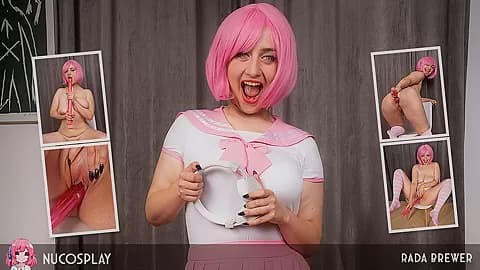 Anime Succubus Schoolgirl, Rada Brewer, Fucks Herself With Big Toy - NuCosplay
