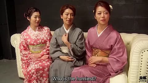 Japanese traditional kimono orgy with Maki Hojo and friends