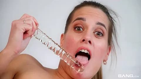 Eveline Dellai swallows cum after a BBC fucks her ass