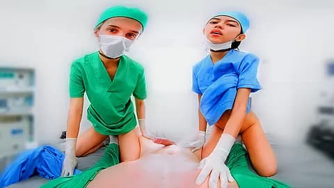 2 Nurses 1 Doc - Med Student Threesome!