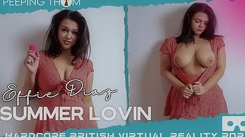 Summer Lovin; Amatuer British Brunette with Big Tits Solo Masturbation