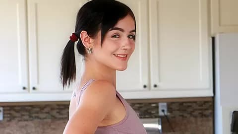 Rosalyn Is Amazed With Stepdaddy's Cock - Cute and Sexy Taboo Teen Blowjob and Sex in the Kitchen