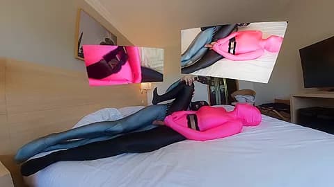 Nora Fox Pink Zentai Leotard Encasement