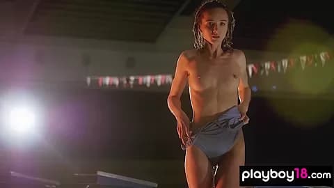 Vi Shy - Steamy Swimmer Posing On The Starting Block