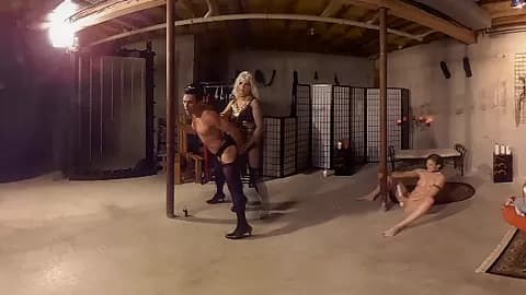 Pegging In Goddess Stara's Bdsm Dungeon - Femdom Threesome