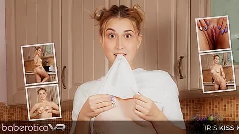 Gorgeous Russian Blonde, Iris Kiss Kiss, Has An Orgasm In The Kitchen - BaberoticaVR