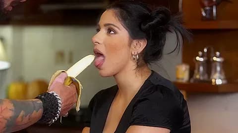 Clara Ortiz Grinds Her Wet Pussy On A Two Toned Dick