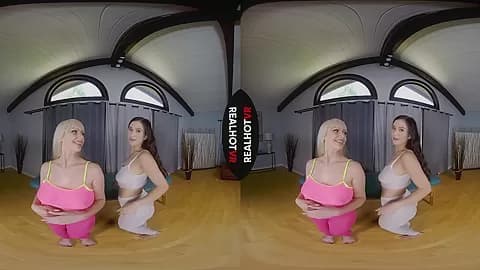 Ripped Tights - Big Tits Yoga Instructors Tag Team Students Big Dick - RealHotVR