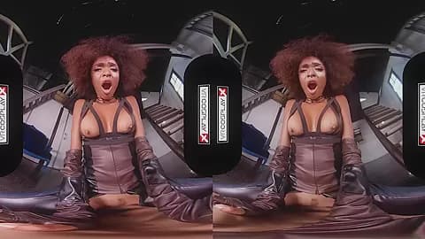 Virtual Reality - Ebony Babe Domino Testing Your Superpowers In Deadpool Xxx