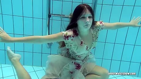 Lucy Gurchenko Strips Underwater And Shows Hairy Vagina