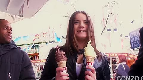 Evelina Darling picked up in amusement park & assfucked 3on