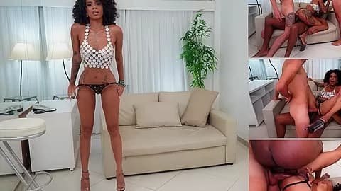 Mih Ninfetinha Is Back To Take 3 Huge Cocks And Get Her Ass Destroyed