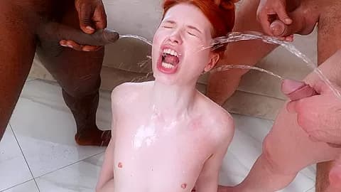 7on1 TRIPLE SET TP DAP DPP! Wet internacional Gangbang tiny slut