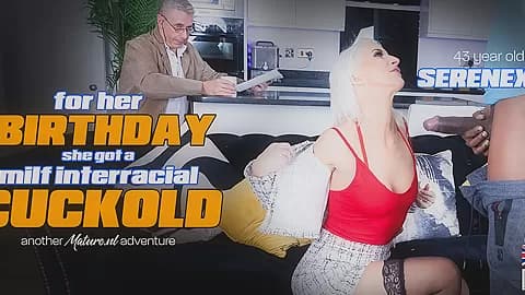 An Interracial Cuckold Birthday Surprise For Hot Milf Serenexx Giving By Her Watching Husband